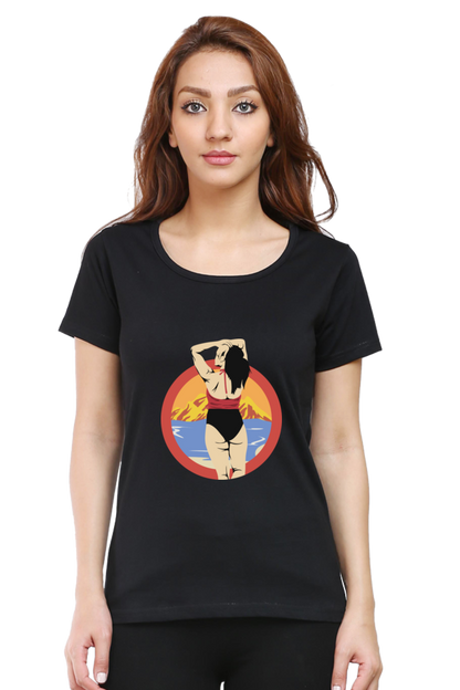 Women’s Round Neck Printed Summer T-Shirts - Girl