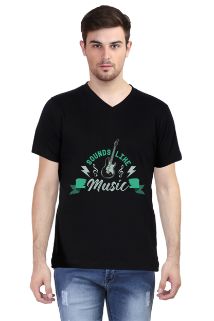 Men's V Neck T-Shirt - Sounds Like Music