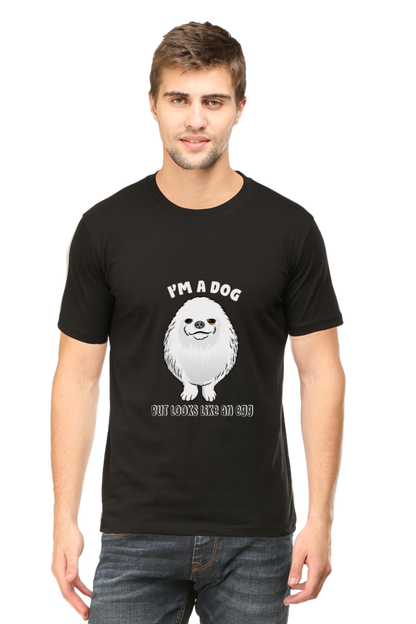 Men's Funny & Queen SVG Round Neck T-Shirt - dog