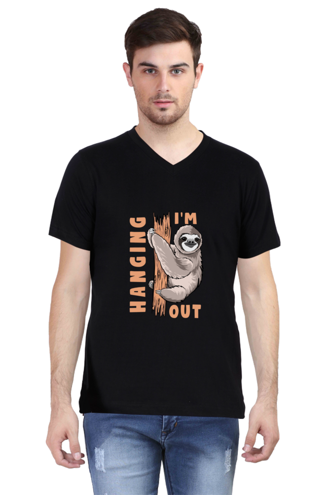 Men's Funny & Queen SVG V Neck T-Shirt - hanging