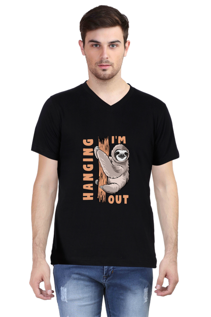 Men's Funny & Queen SVG V Neck T-Shirt - hanging