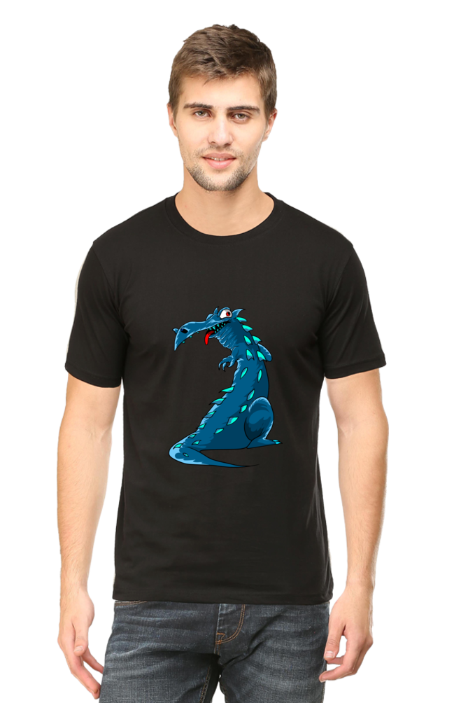 Men's Animal's & Monster's Cotton Round Neck T-Shirt - dinosaur