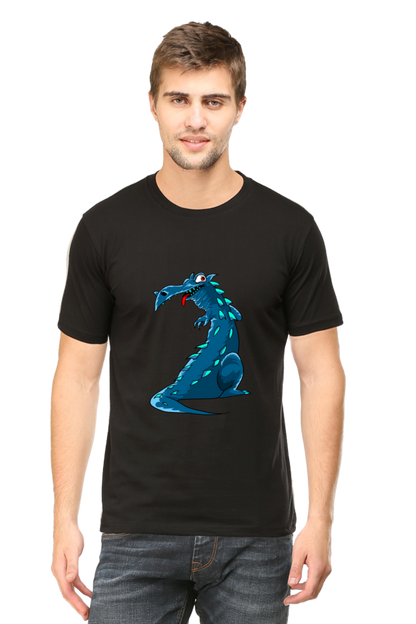 Men's Animal's & Monster's Cotton Round Neck T-Shirt - dinosaur