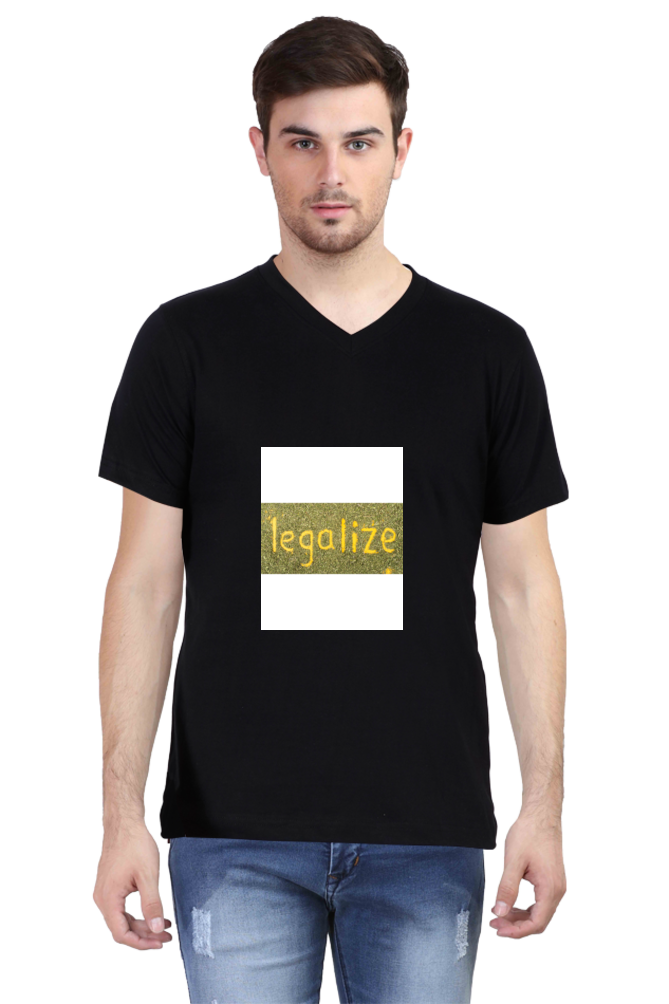 Men's V Neck T-Shirt - Legalize