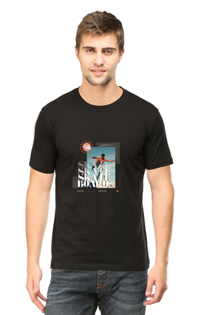 Skateboarding Unisex Cotton Round Neck T-shirt
