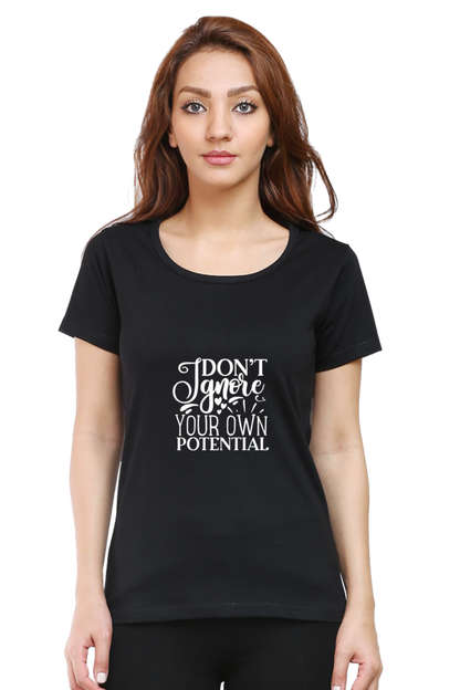 Women’s Round Neck Printed Motivational T-Shirts -  Potential