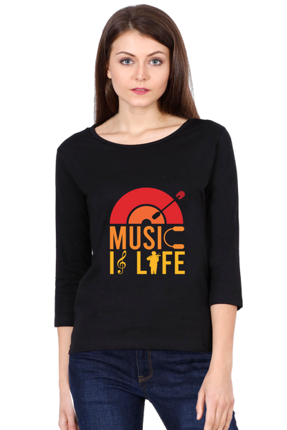 Women  Music Full Sleeve T-Shirt -  Life