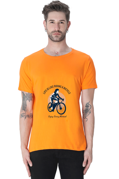 Men's Rider Cotton Round Neck T-Shirt - life