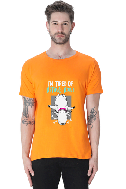 Men's Funny & Queen SVG Round Neck T-Shirt - biting