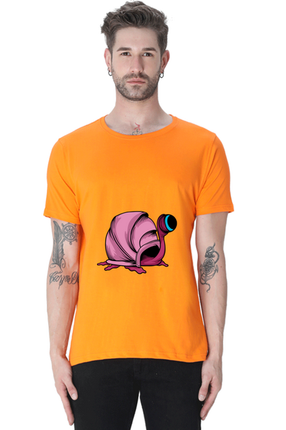 Men's Animal's & Monster's Cotton Round Neck T-Shirt - monster snail