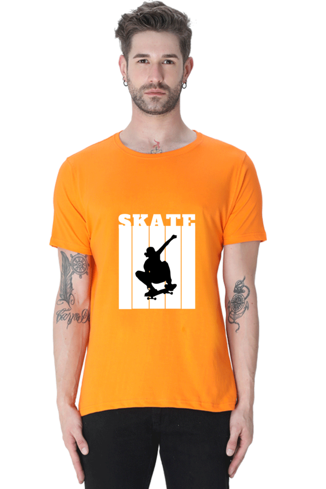 Skateboarding Unisex Cotton Round Neck T-shirt