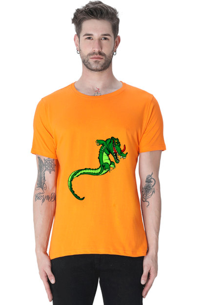Men's Animal's & Monster's Cotton Round Neck T-Shirt - dragon