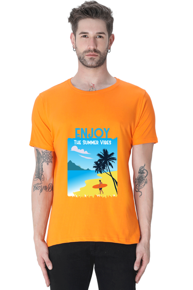 Men's Round Neck Summer T-Shirt - Vibe