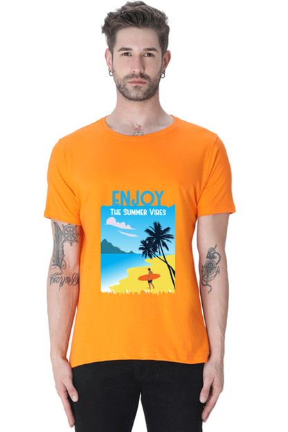 Men's Round Neck Summer T-Shirt - Vibe