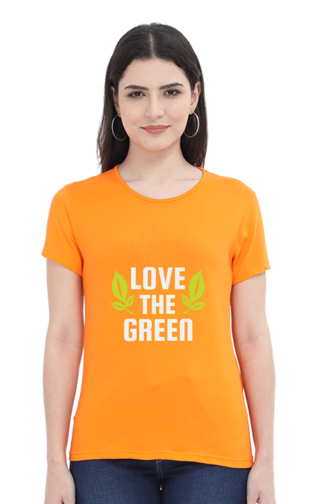 Women’s Round Neck Printed Gardening T-Shirts -   green