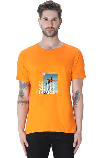 Skateboarding Unisex Cotton Round Neck T-shirt