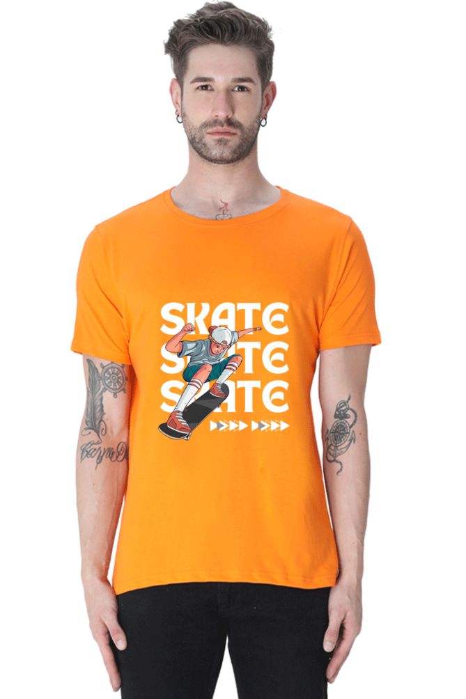 Skateboarding Unisex Cotton Round Neck T-shirt