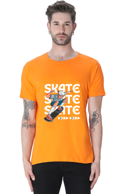 Skateboarding Unisex Cotton Round Neck T-shirt