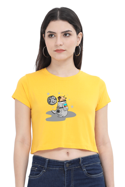 Women Animal's & Monster's  Crop Top -  astro dog