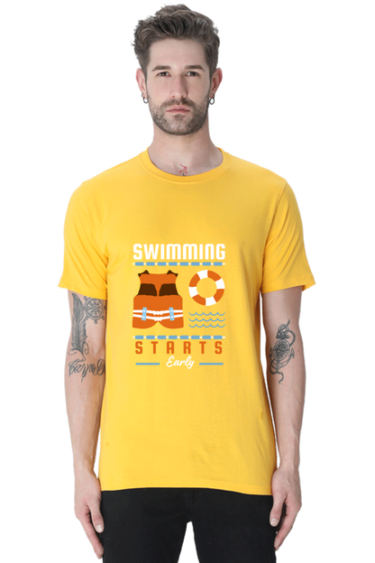 Men's Round Neck Swimming T-Shirt - Starts