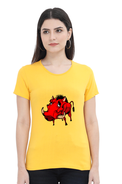 Women’s Round Neck Printed Animal's & Monster's T-Shirts -  monster rino