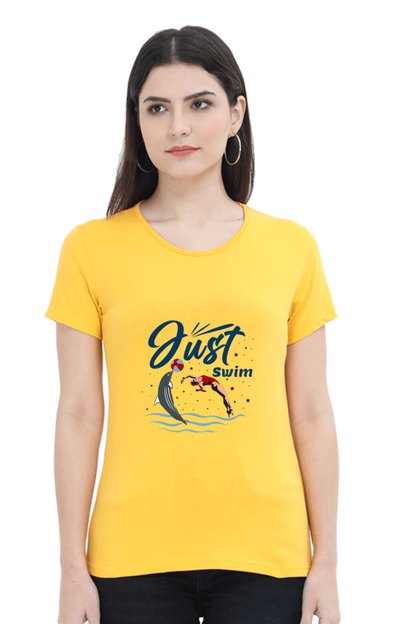 Women  Swimming Half Sleeve T-Shirt - Just Swim