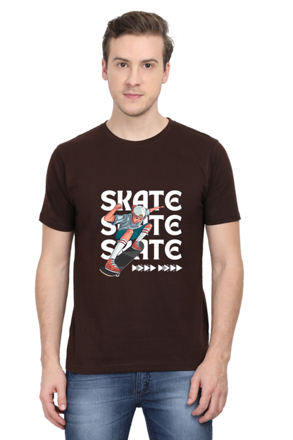 Skateboarding Unisex Cotton Round Neck T-shirt