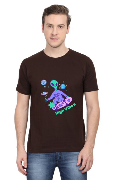 Men's Round Neck T-Shirt - High Vibes