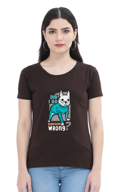 Women’s Round Neck Printed Funny & Queen SVG T-Shirts -  wrong