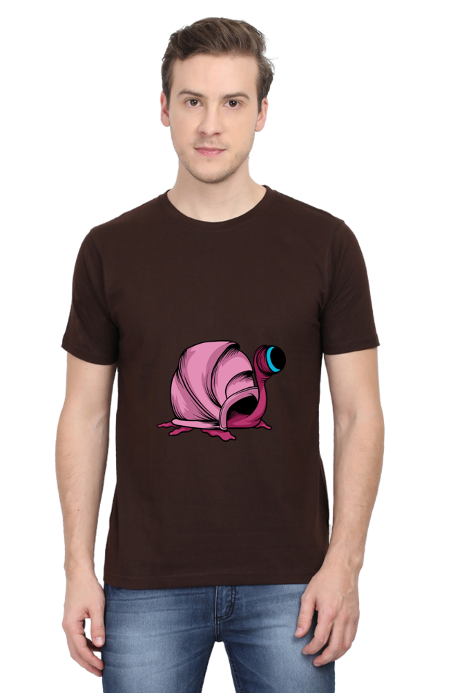 Men's Animal's & Monster's Cotton Round Neck T-Shirt - monster snail