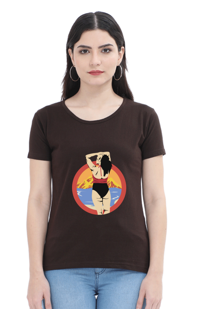 Women’s Round Neck Printed Summer T-Shirts - Girl