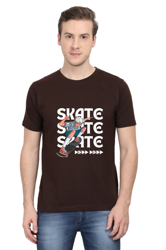 Skateboarding Unisex Cotton Round Neck T-shirt