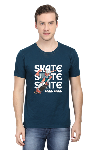 Skateboarding Unisex Cotton Round Neck T-shirt