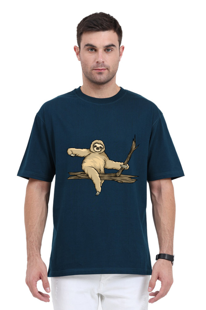 Men Sloth Oversized Classic T Shirt  - wood ride