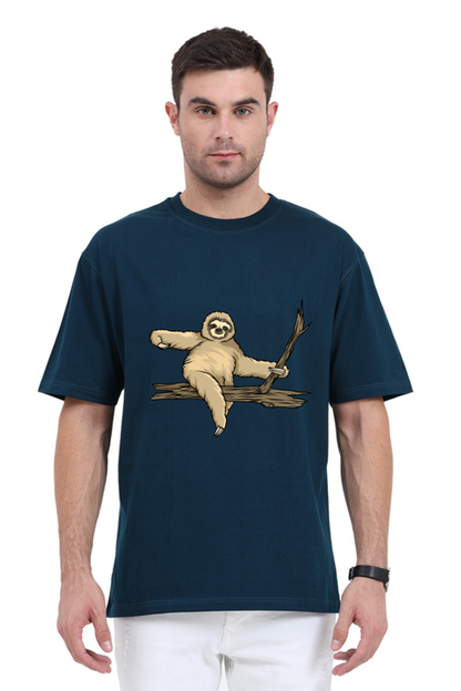 Men Sloth Oversized Classic T Shirt  - wood ride