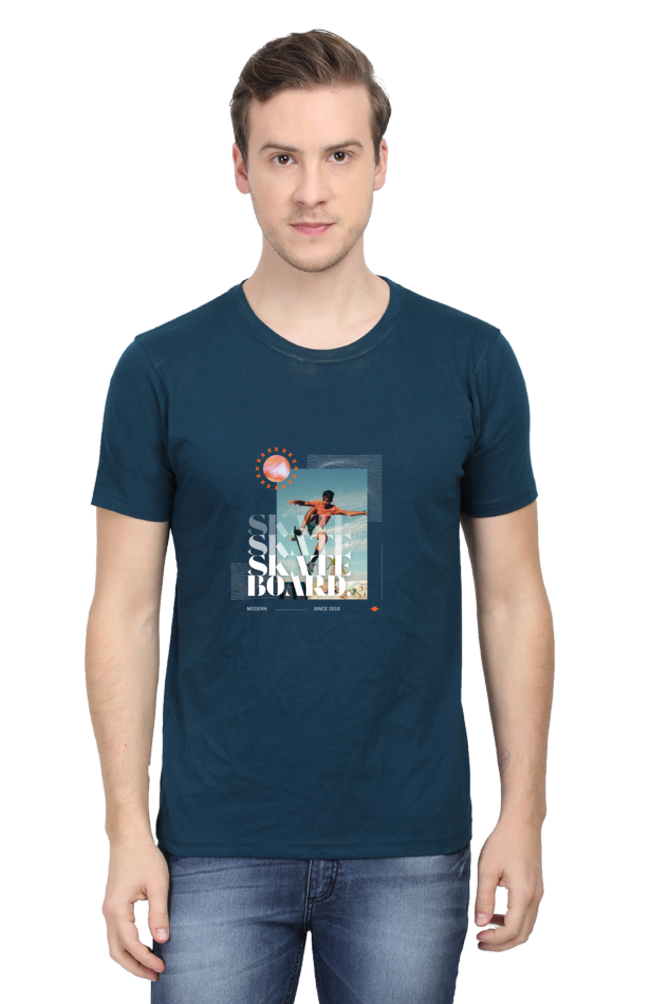 Skateboarding Unisex Cotton Round Neck T-shirt