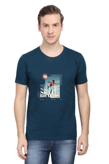 Skateboarding Unisex Cotton Round Neck T-shirt