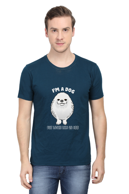 Men's Funny & Queen SVG Round Neck T-Shirt - dog