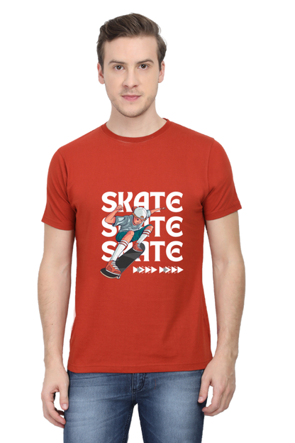 Skateboarding Unisex Cotton Round Neck T-shirt