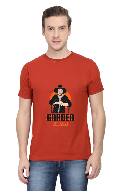 Men's Gardening Cotton Round Neck T-Shirt - gangster