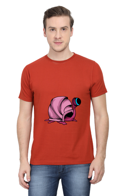 Men's Animal's & Monster's Cotton Round Neck T-Shirt - monster snail