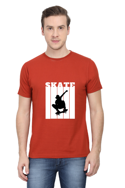 Skateboarding Unisex Cotton Round Neck T-shirt