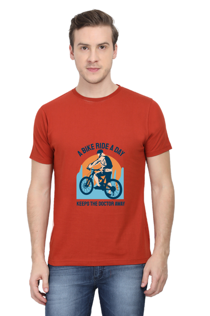 Men's Rider Cotton Round Neck T-Shirt - bike ride