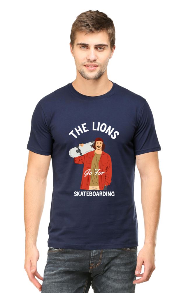 Skateboard Unisex Cotton Round Neck T-shirt - The Lion's