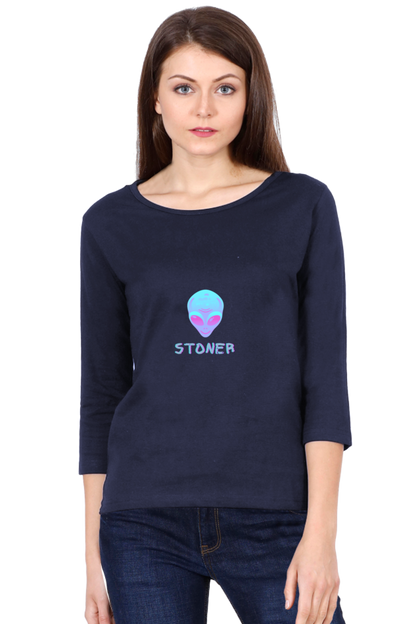 Women’s Full Sleeve T-Shirt - Alien Face