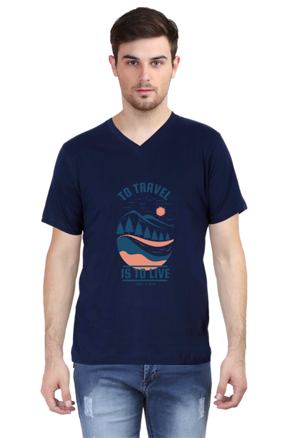 Men's Adventure V Neck T-Shirt - travel