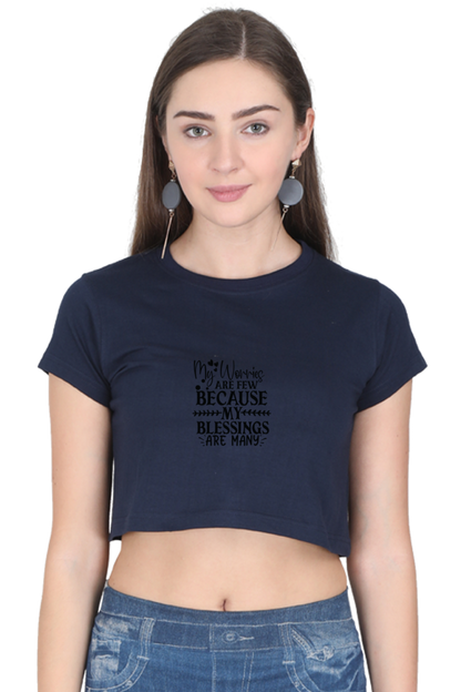 Women Motivational Crop Top - Blessings