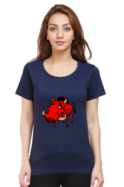 Women’s Round Neck Printed Animal's & Monster's T-Shirts -  monster rino