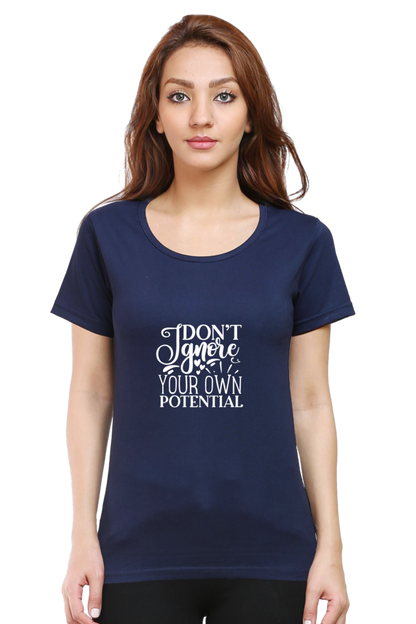 Women’s Round Neck Printed Motivational T-Shirts -  Potential
