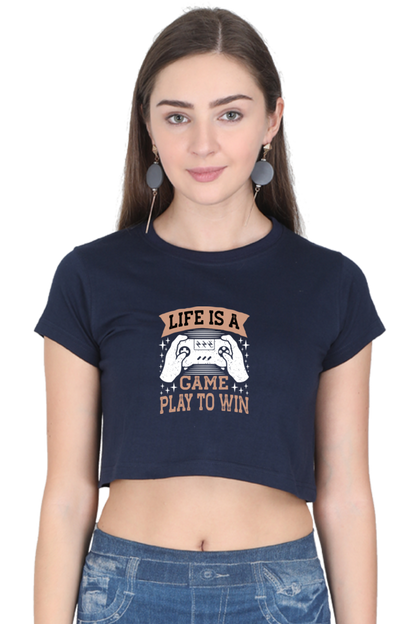 Women Gamer Crop Top - Life